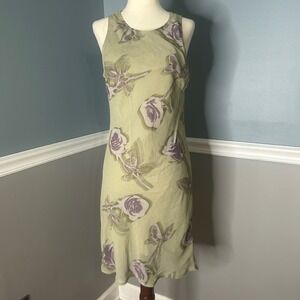 Wild Fable Floral Dress‎ Sleeveless Sheer Overlay Green Purple S